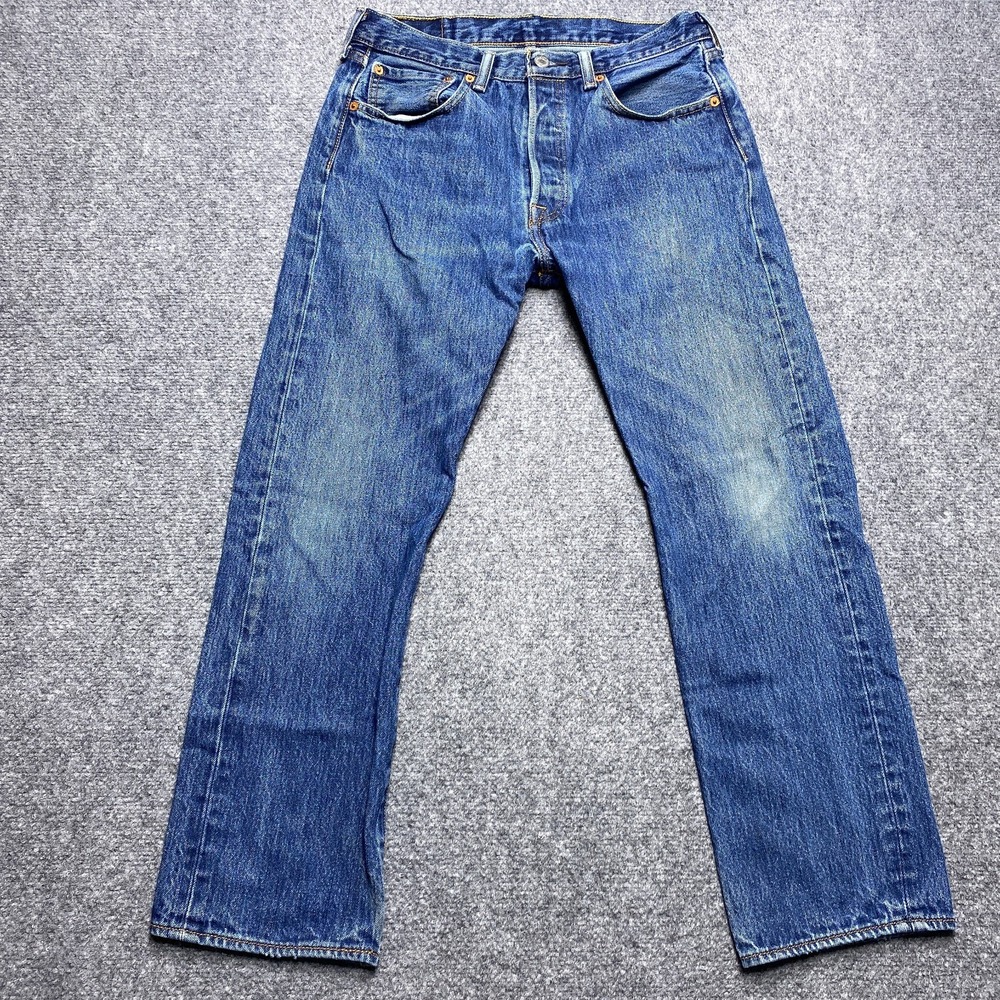 Levis 501 Jeans 28x28 Straight Classic Button Medium Wash (original Tag 32x29)